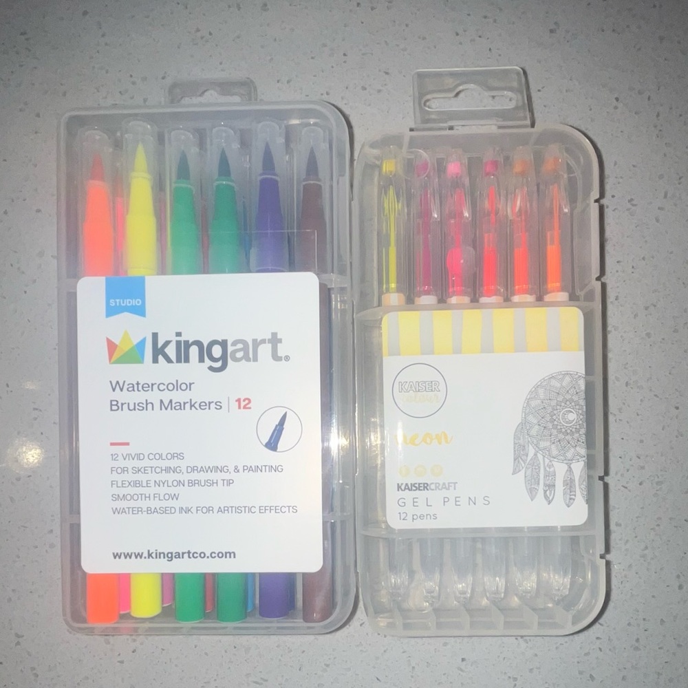 King Arthur Marker/ Kaiser Neon Gel Pens Lot- New!